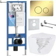 Унитаз подвесной Roxen Antares Tornado в комплекте с инсталляцией StounFix Dual Fresh 6 в 1 868481 (