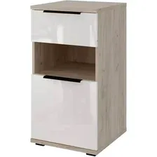 Тумба Stolline Альянс 1 ящик 1 дверца 435.11 (дуб крафт/белый глянец)