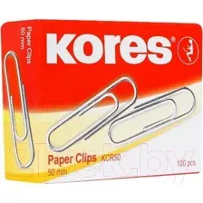 Скрепки Kores 50мм / 43012.02 (100шт, серебристый)