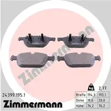 Тормозные колодки дисковые передняя ось ZIMMERMANN 24399.195.1