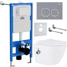 Унитаз подвесной Roxen Antares Bidet в комплекте с инсталляцией StounFix Dual Fresh 6 в 1 966430 (кн