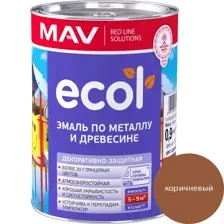 Эмаль ECOL по металлу и древесине (ПФ-115) коричневая глянцевая 1,0л (0,9 кг)