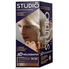 Крем-краска для волос Studio Professional 3D Holography 90.105 Пепельный блондин