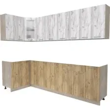 Готовая кухня Интерлиния Мила 12x27 без столешницы (дуб белый/дуб золотой)