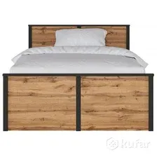 Кровать Black Red White Loft LOZ120х200 Д (дуб вотан/черный)