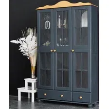 Шкаф-витрина Диприз Бриттта Д.30021.3 (серый воск/антик)