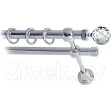 Карниз для штор Lm Decor Кристалл 130 2р гладкий 25/16мм (хром, 3.2м)