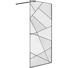 Душевая стенка Niagara NG-680-12BLACK 120x195 (черный матовый/прозрачное стекло с рисунком)