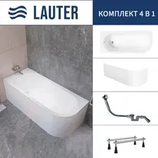 Ванна Lauter Monaco 170x72.5 2113170L (с ножками, лицевым экраном и сифоном 21Y32000 хром)