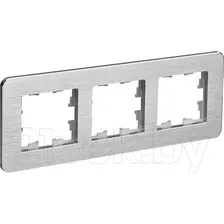 Рамка для выключателей и розеток IEK Brite BR-M32-M-21-K47 (металл/алюминий)