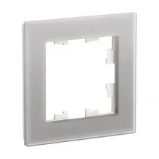 Рамка 1-постовая, стекло алюминий, Schneider Electric Atlasdesign nature