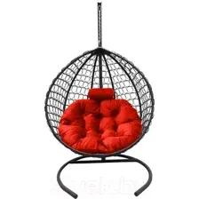 Кресло подвесное Craftmebelby Кокон Капля Премиум (коралловый/графит)
