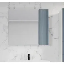 Шкаф с зеркалом для ванной Symbolite Стокгольм 70 (графит софт)