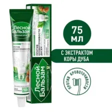 Зубная паста Лесной бальзам С экстрактами коры дуба и пихты на отваре трав профилактическая (75мл)