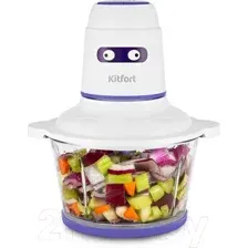 Измельчитель-чоппер Kitfort KT-3050-1 белый/фиолетовый