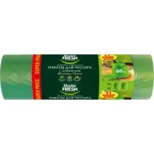 Пакеты для мусора Master Fresh С завязками 60л (15шт, зеленый)