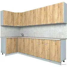 Готовая кухня Интерлиния Мила Лайт 1.2x2.8 (дуб золотой)