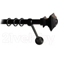 Карниз для штор Lm Decor Верди (черный мат, гладкая, 4м 25мм, 1 ряд)