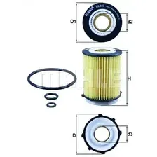Фильтр масляный MAHLE OX 982D MB W176/W246/W212 2.0i 11>