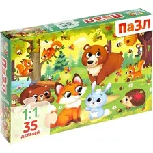 Пазл Puzzle Time Зверята в лесу / 9178204 (35эл)