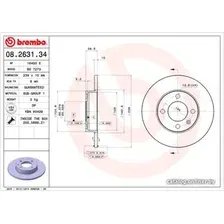 Тормозной диск Brembo 08263134