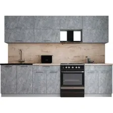 Готовая кухня Интерлиния Мила Gloss 60-28 (керамика/керамика/травертин серый)