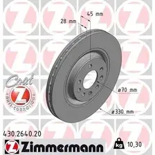 Тормозной диск ZIMMERMANN 430.2640.20 вентилируемый , передняя ось
