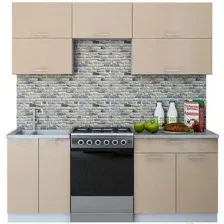 Готовая кухня Интерлиния Мила Gloss 60-20 (капучино)