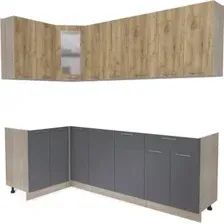 Готовая кухня Интерлиния Мила 12x23 без столешницы (дуб золотой/антрацит)