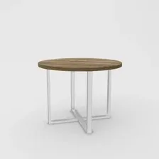 Кухонный стол Hype Mebel Раунд раздвижной 100x100 (белый/дуб галифакс олово)