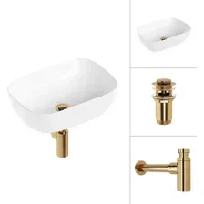 Умывальник Lauter 21493A + клапан 21190G + сифон 21635G (золото)