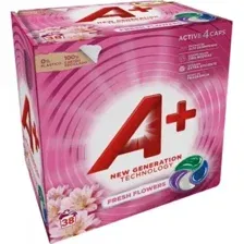 Капсулы для стирки A+ Fresh Flowers (38 шт x22 г)
