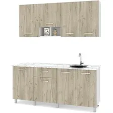 Готовая кухня Modern Ника Н18 (белый/серый дуб)