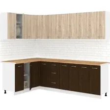 Готовая кухня Кортекс-мебель Корнелия Лира 1.5x2.5 (дуб сонома/венге/дуб бунратти)