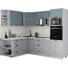 Готовая кухня Интерлиния Мила Деко 1.88x2.4 LV (керамика/океан/опал светлый)