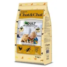Корм Chat&Chat Expert, для взрослых кошек, со вкусом курицы и гороха, 2кг