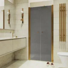 Душевая дверь MaybahGlass 198x99 MGD-444-3 (графит матовый/золото)