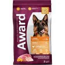 Сухой корм для собак Award Adult Large с курицей и индейкой с доб. тыквы и шиповника (2кг)