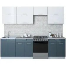 Готовая кухня Интерлиния Мила Gloss 60-26 (белый/асфальт)