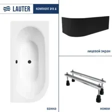 Ванна Lauter Bliss 170х75 P 21201072P (с ножками и лицевым черным экраном)