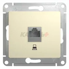 GLOSSA РОЗЕТКА компьютерная RJ45 кат. 5e, механизм, БЕЖЕВЫЙ