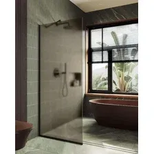 Душевая стенка MaybahGlass 99x195 MGD-1354-6у (бронзовое матовое стекло/черный)