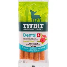 Лакомство для собак TiTBiT Dental+ Трубочка с мясом индейки / 13991 (20шт)