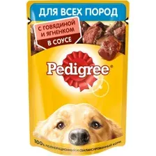 Пресервы Pedigree для взрослых собак всех пород с говядиной/ягненком в соусе 85 г