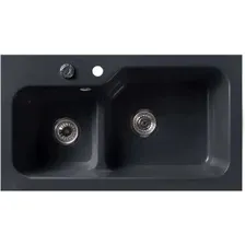 Кухонная мойка Belux SG-REC-DUO 8045 (черный обсидиан)