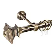 Карниз для штор АС ФОРОС Grace D25К + наконечники Верди (1.8м, антик)
