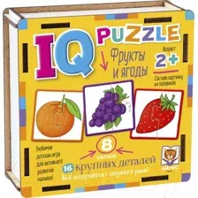 Развивающая игра Айрис-пресс IQ пазл деревянный. Фрукты и ягоды 2+ / 9785811282524