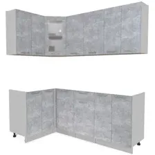 Готовая кухня Интерлиния Мила 12x20 без столешницы (бетон)