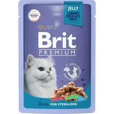 Пресервы Brit Premium для взрослых стерилизованных перепелка в желе 85 г