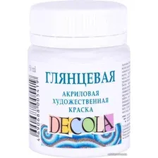 Акриловая краска Decola 2928104 (50 мл, белый глянцевый)